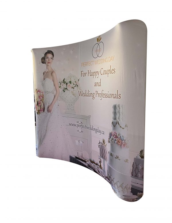 portable foldable tension fabric backdrop for trade show event